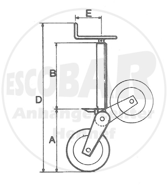 Schwerlast-Stützrad 1500 kg mit Stahl-Laufrad 310x90