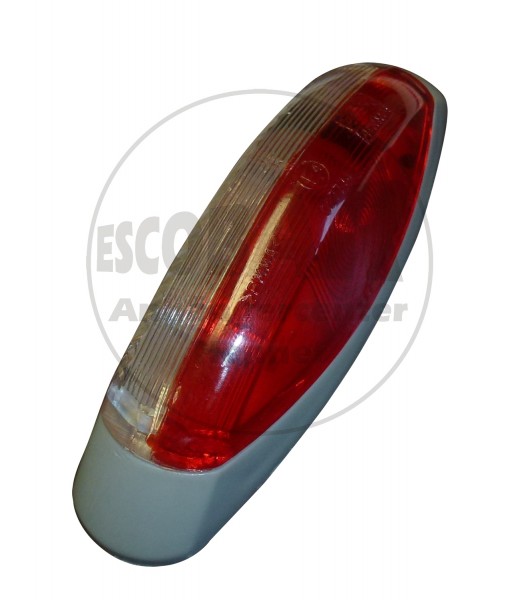 Leuchte Flexipoint II rot / weiß mit 2,50 m DC-Kabel Sockel grau