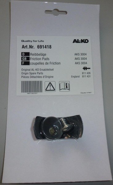 Reibbeläge vorne & hinten für Alko AKS 3004 + AKS3504