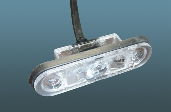 LED Umrißleuchte Posipoint 2 - weiss mit 5,0 m DC-Kabel Positionsleuchte